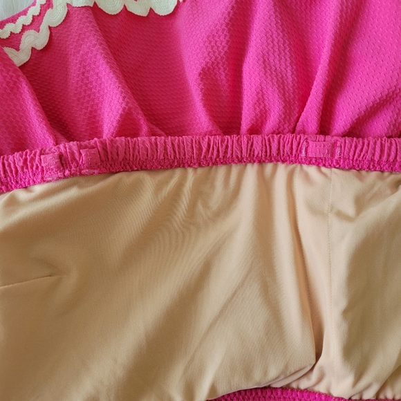 J. Crew Fiesta Ruffle High Waist 2 Piece Bikini Set S NWT Barbie Pink & White - Picture 7 of 14